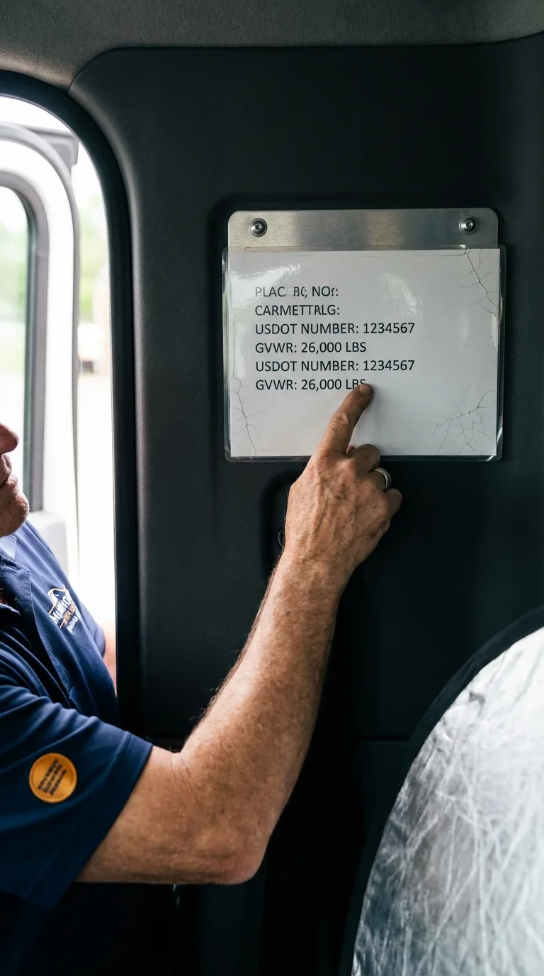 USDOT licensing placard verification in Bargersville